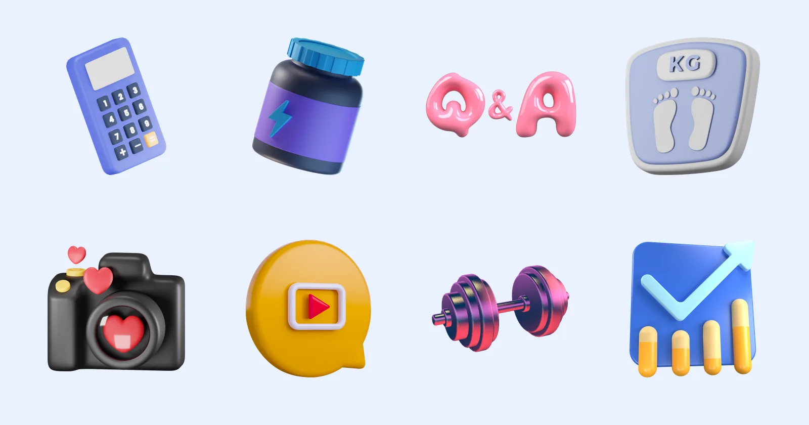 DietPro360 feature icons: calculator, supplements, Q&A, weight, meal photos, videos, workouts, progress