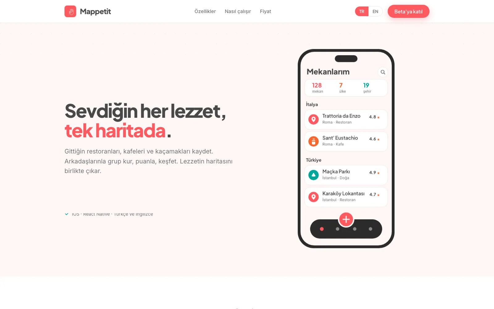 Mappetit — the app that keeps every place you love on one map