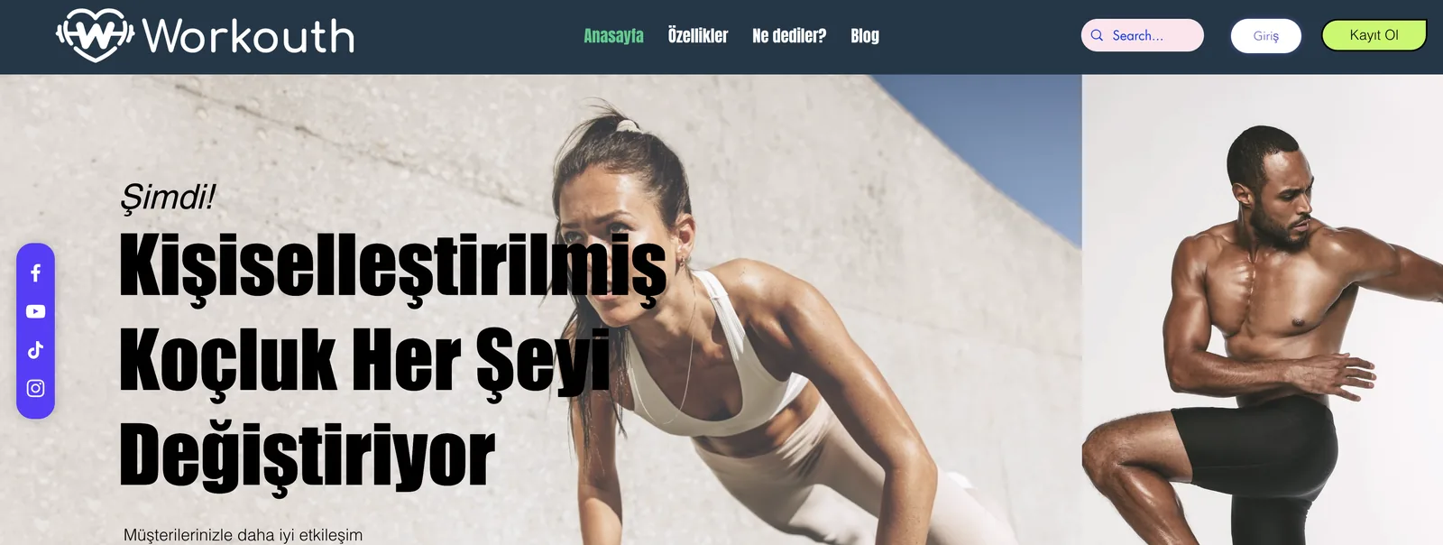 Workouth website: personalised coaching changes everything